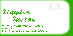 klaudia kustos business card